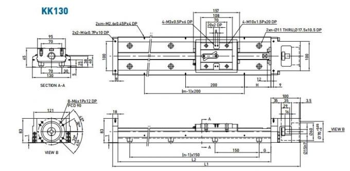 HIWIN Replacement Single Axis Robot Linear KK Module KK40 KK60 KK86 ...